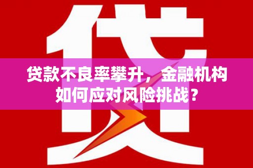 福山贷款不良率攀升，金融机构如何应对风险挑战？